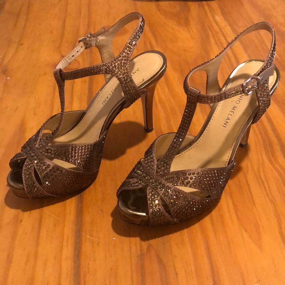 Antonio Melani Black Sessilee Ladies High Heeled Java Evening Shoes Size 7